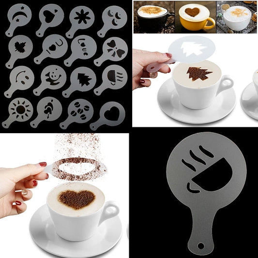 Pack Of 32 Pcs Coffee Stencil Template Set