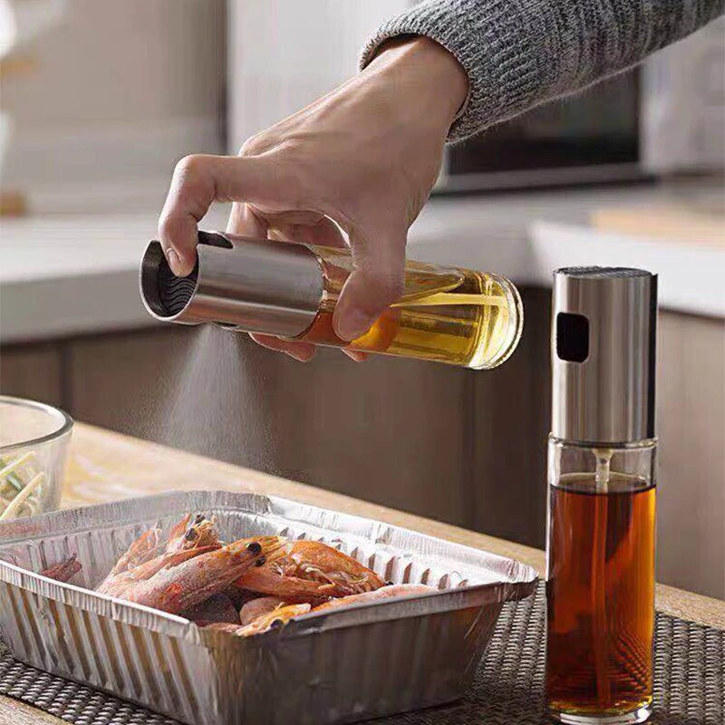 Stainless Steel Olive Oil Vinegar Sprayer Oil Spray Bottle Dispenser for Kitchen 100 ML