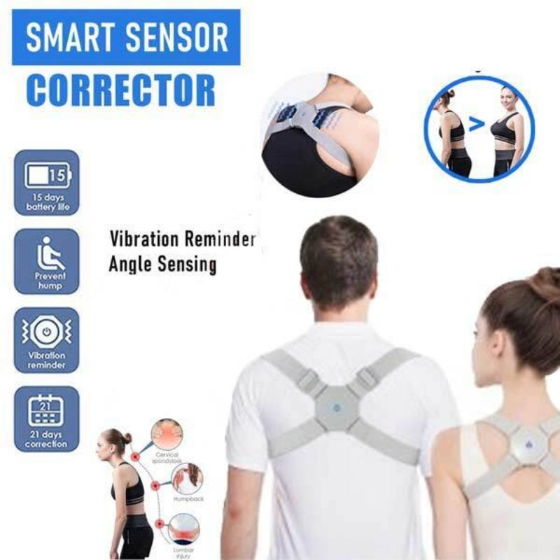 Rechargeable Smart Sensor Posture Upper Back Brace Support for Men and Women Pain Relief
