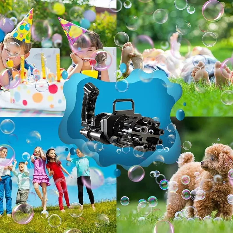 Gatling Automatic Water Bubble Gun Toy For Kids