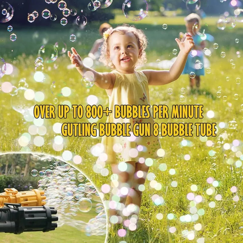 Gatling Automatic Water Bubble Gun Toy For Kids