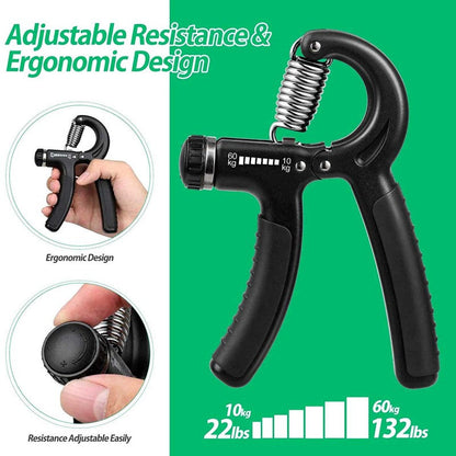 Adjustable Hand Grip Strength Trainer 10-60 KG Strength