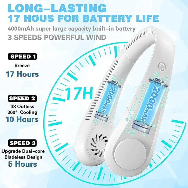 Rechargeable Portable Hanging Neck Fan