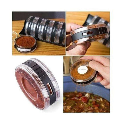 Cylinder Spice Rack Seasonings Tray-Set Of 6
