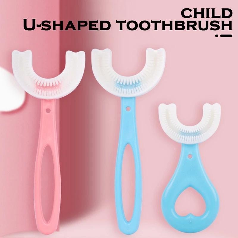 (Pack of 2) Silicone Baby U shaped Tooth Brush, Gum Protector Soft Toothbrush