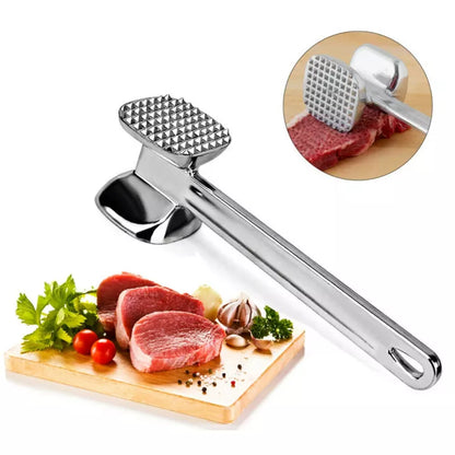 Meat Mallet Tenderizer Steak Hammer Kitchen Tool Aluminum Metal Sliver