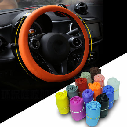 Soft Silicone Car Steering Wheel Cover Non-Slip Car Decoration Steering Wheel Cover