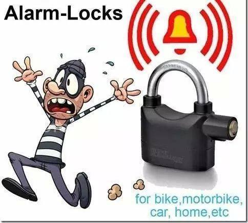 ( FREE HOME DELIVERY ) Alarm Lock Padlock Anti-Theft Security System Door Safety Lock (Black)