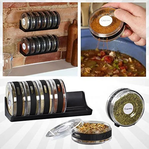 Cylinder Spice Rack Seasonings Tray-Set Of 6