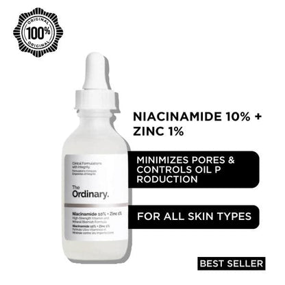 (FREE HOME DELIVERY) The Ordinary Niacinamide 10% + Zinc 1% – 30ml Serum For All Skin Types