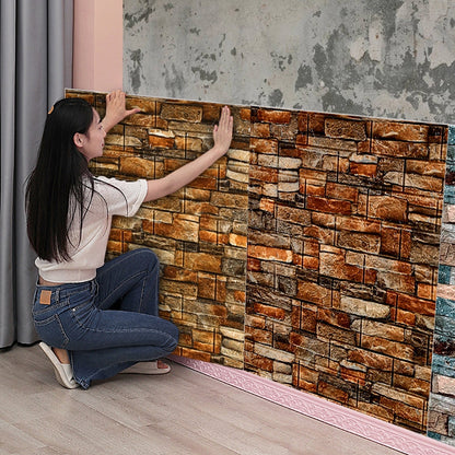 3D Brick Design Self-Adhesive Waterproof Foam Sheet 3D PE Foam Wallpaper