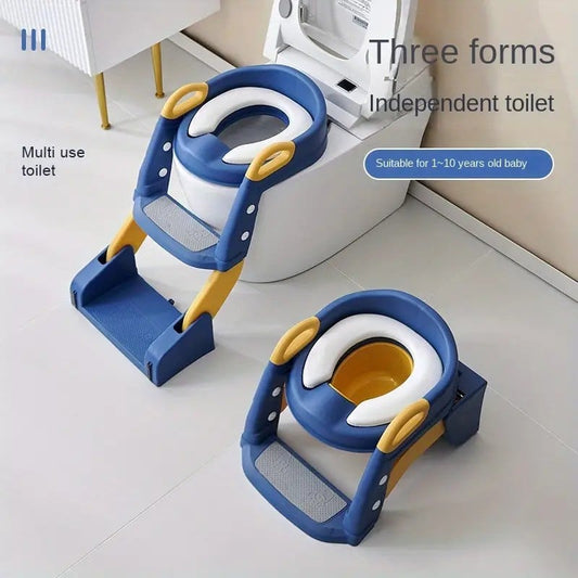 2 in 1 Foldable Potty Training Toilet Seat & Ladder | Soft Cushion & Anti-Slip